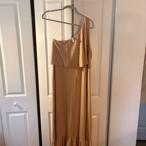 Rachel Pally Gold One Shoulder Gown